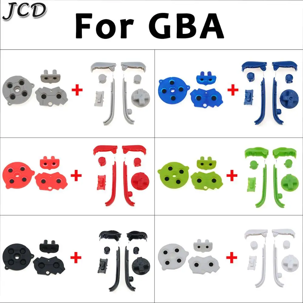 JCD For Gameboy Advance GBA Rubber Conductive Buttons And A B L R D-Pad Power ON OFF Button Replacement Parts