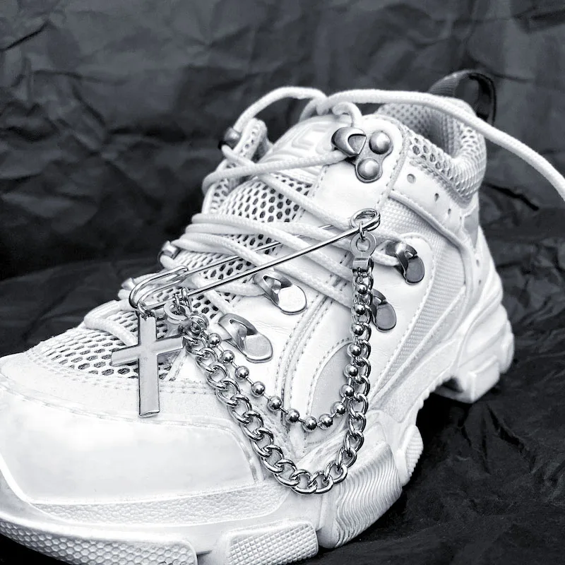 Punk Brooch Shoe Pants Chain Unisex Harajuku Jeans Chain Belt Fashion Cross Pendant Chain Accessories Decoration