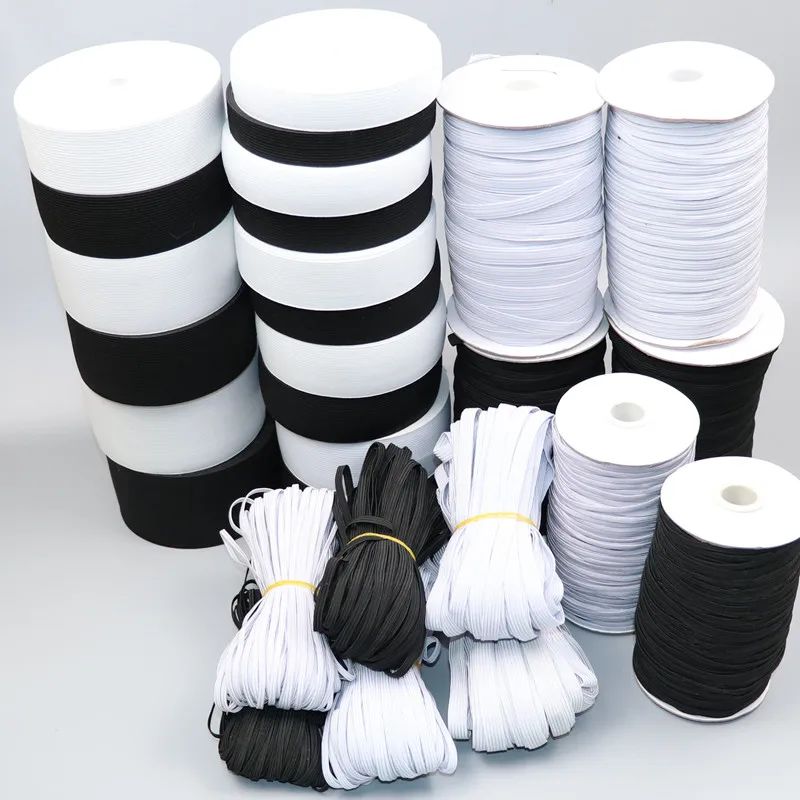 5 meters 3/6/9/12/15/25/30/35/40MM White/black Nylon Highest Elastic Bands Garment Trousers Sewing Accessories DIY