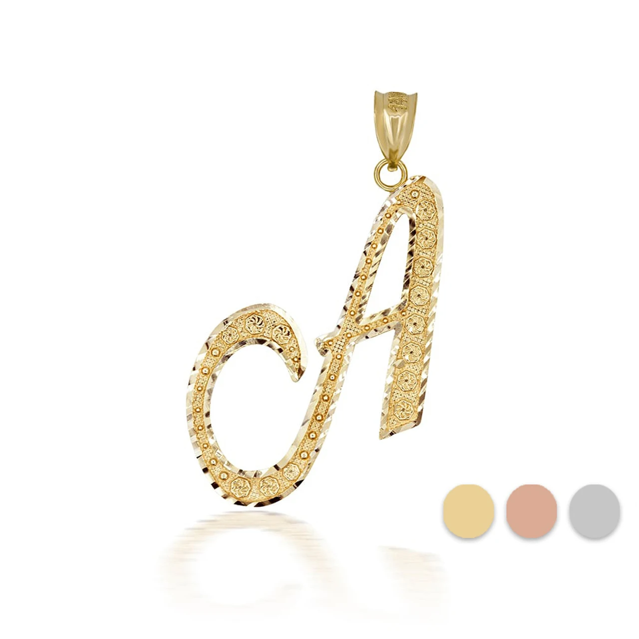 Gold Cursive Initial Letter “A-Z” Stainless Steel Pendant/Necklace (Gold/Rose Gold/Silver)