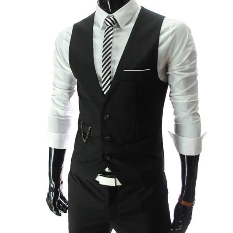 M-7XL 2025 New Dress Vests For Men Slim Fit Mens Suit Vest Male Waistcoat Gilet Homme Casual Sleeveless Formal Business Jacket