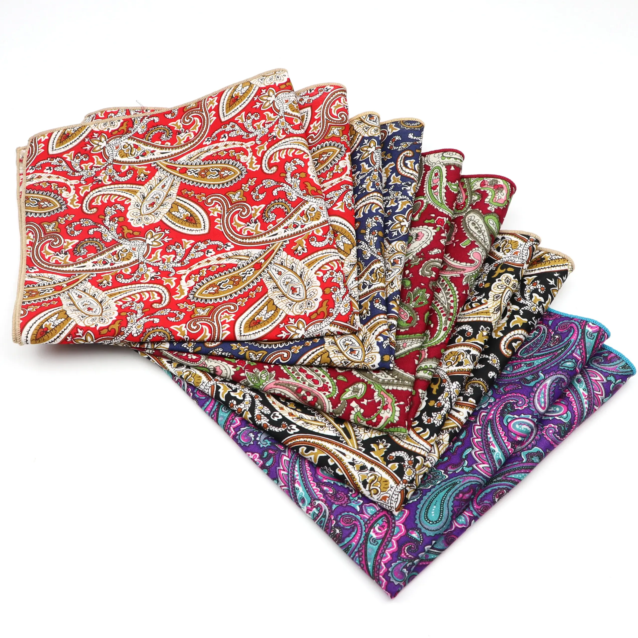 Big Floral Cotton Handkerchiefs Colorful Printing Round Pocket Square Mens Casual Circle 34cm Width Handkerchief Towels