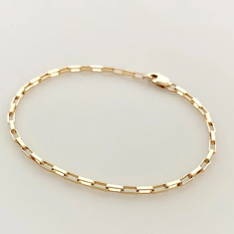 14K Gold Filled Chain Bracelet Handmade Jewelry Boho Charms Bracelets Vintage Anklets for Women Bridesmaid Gift Gold Bracelet