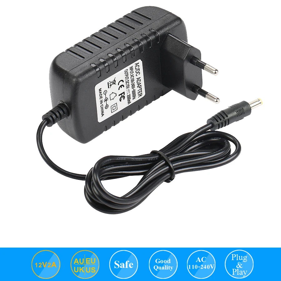 AC100-240V To DC 12V2.5A 2A For CCTV Camera Power Adapter Monitoring power supply EU AU UK US Camera converter Adapter