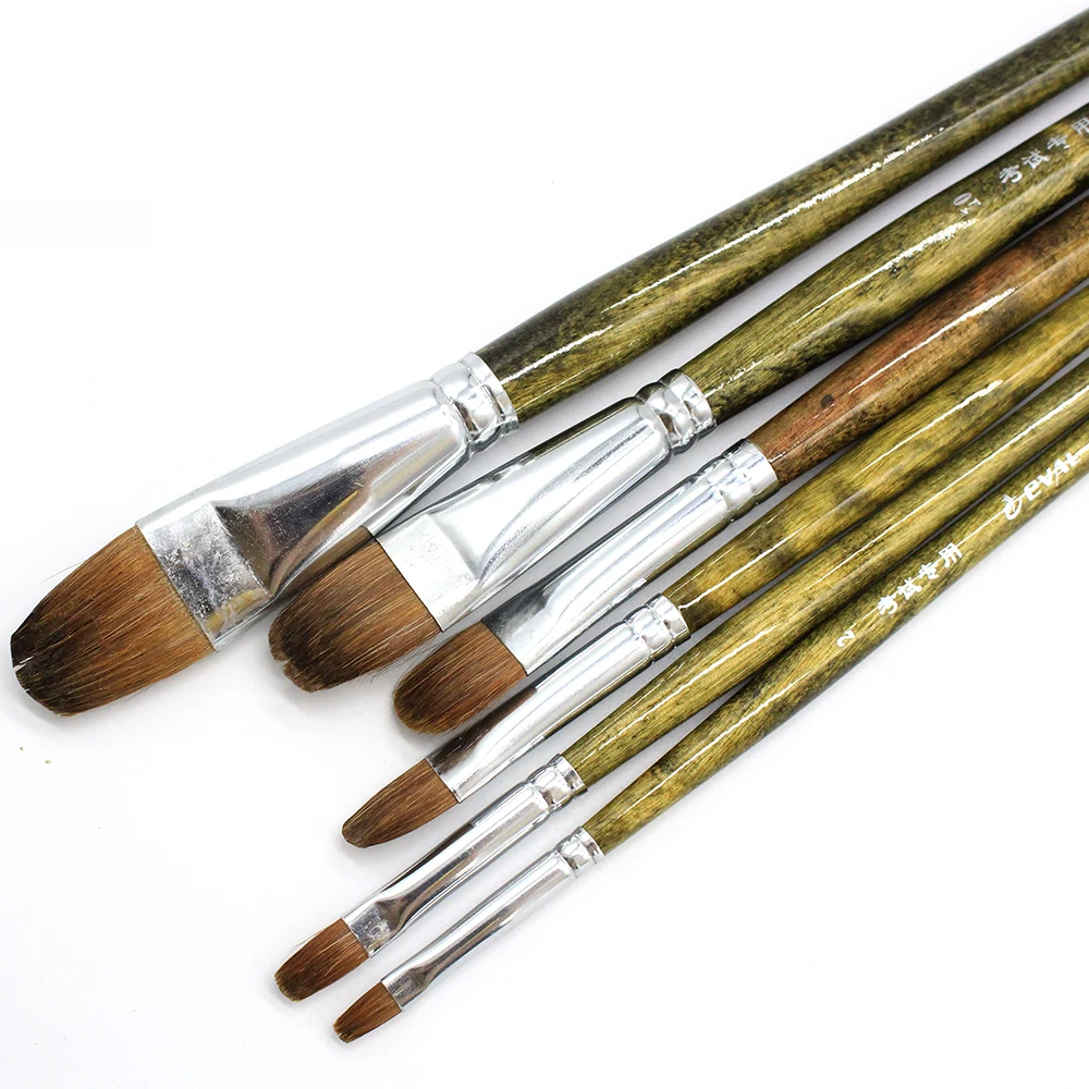 Clips Weasel Hair Filbert Artist Brush 6 pcs Acrylic Paint Brushes Quality Canvas Painting Oil Paint Art Supplies for painting