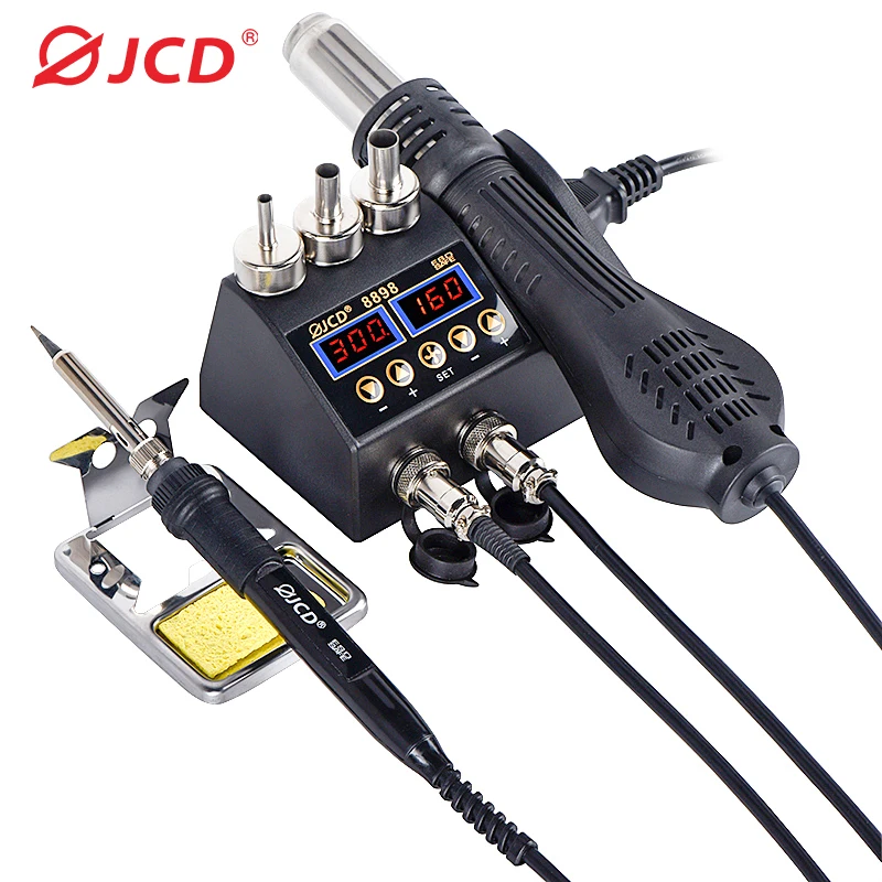 2 in 1 750W Soldering Station LCD Digital display welding rework station for cell-phone BGA SMD PCB IC Repair solder tools 8898