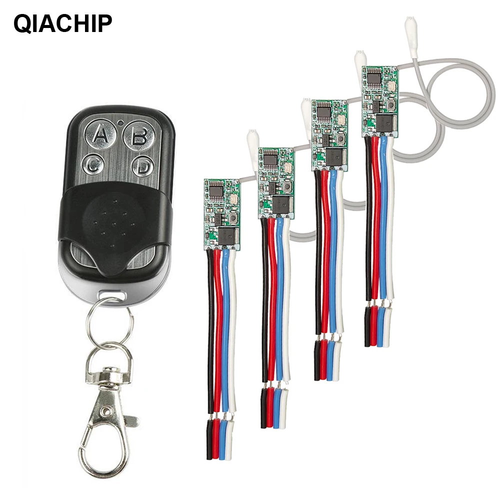 QIACHIP 433 MHz Wireless Remote Control Switch Receiver Module 3.6V 12V 24V and 433 MHz Transmitter Remote Control For Light LED