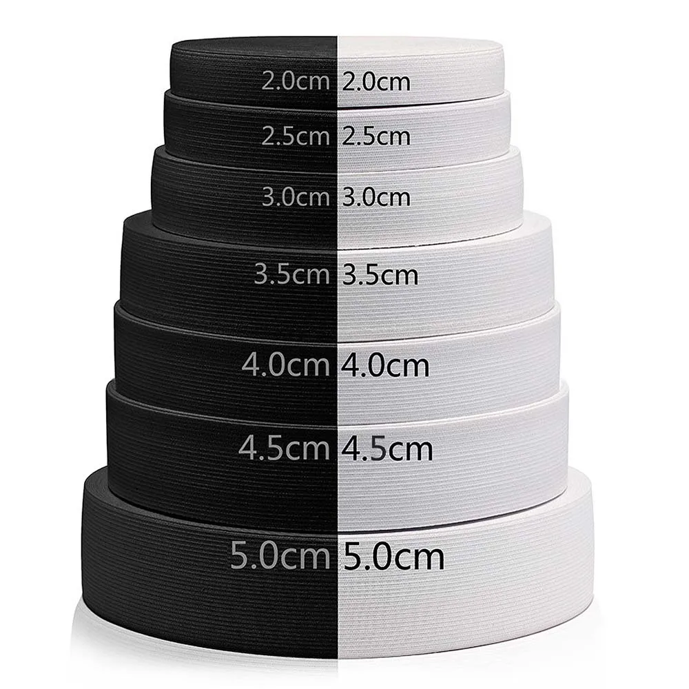 4~8Meter 20mm/25mm/30mm/35mm/40mm/45mm/50mm White Black Nylon Highest Elastic Bands Garment Trousers Sewing Accessories