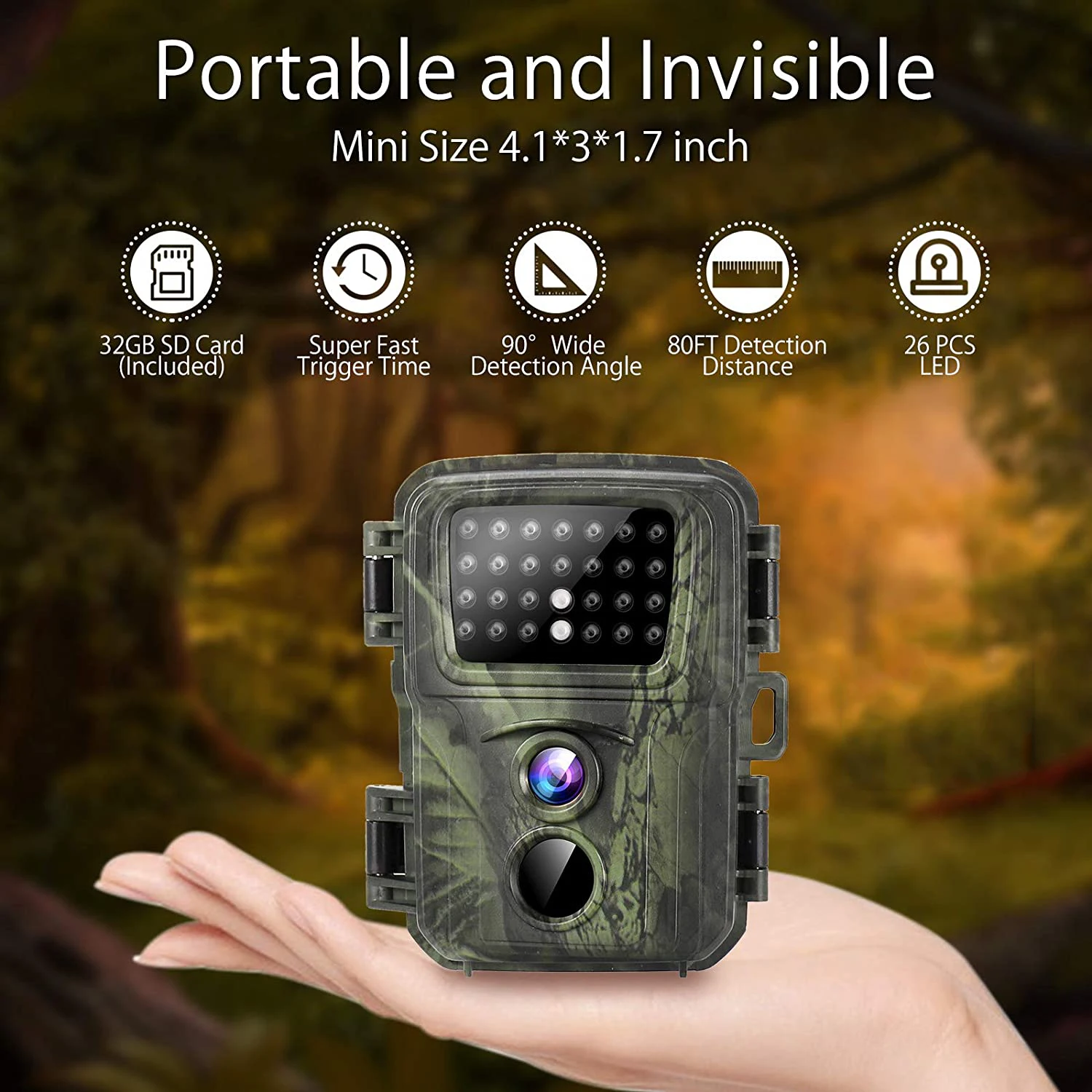 20MP 1080P Mini Trail Hunting Camera Wildlife Cameras 850NM Night Vision Mini600 Animal Cam Photo Trap Surveillance Tracking