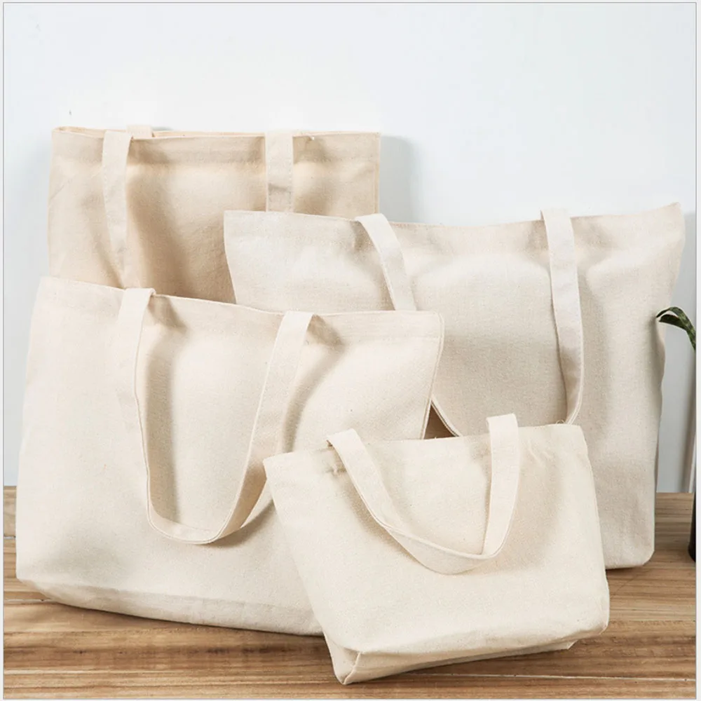 Canvas Bag Storage Bag Grocery Bag Eco-Friendly foldable Bag folding Pocket Tote Portable Shoulder Handbags Food Shopping bag