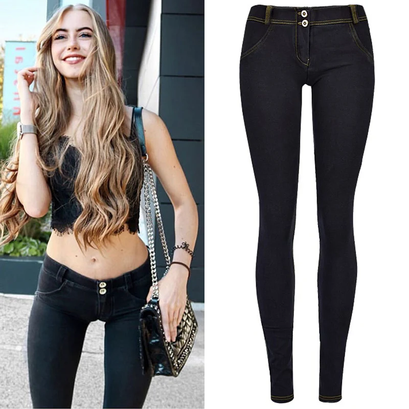 Stretch Jeans Low Waist Women Tight Skinny Denim Pants Buttock Push Up Leggings Female Pull On Pencil Trousers Bodycon Jeggings