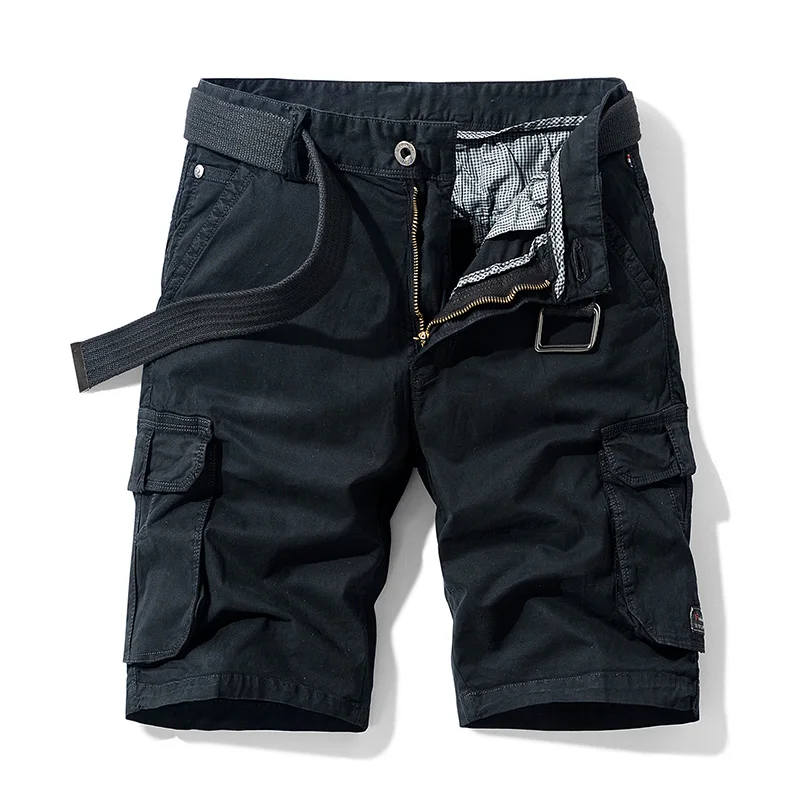2025 Summer Cargo Short Men Fashion Casual Shorts Mens Military Cargo Pocket Pants Cotton Male Tactical Shorts No Belt Plus Size