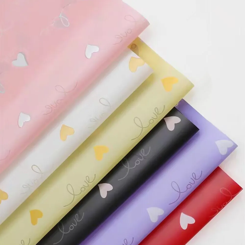 20 sheets per pack of floral wrapping paper, love pattern Valentine's Day flower rose wrapping paper, bouquet wrapping material