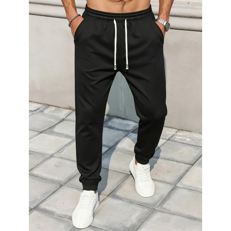Casual Sports Pants Baggy Casual Black Men Clothing Y2k Clothes Man Sweatpants Spring Autumn Men's Elastic Waistband Sweatpants