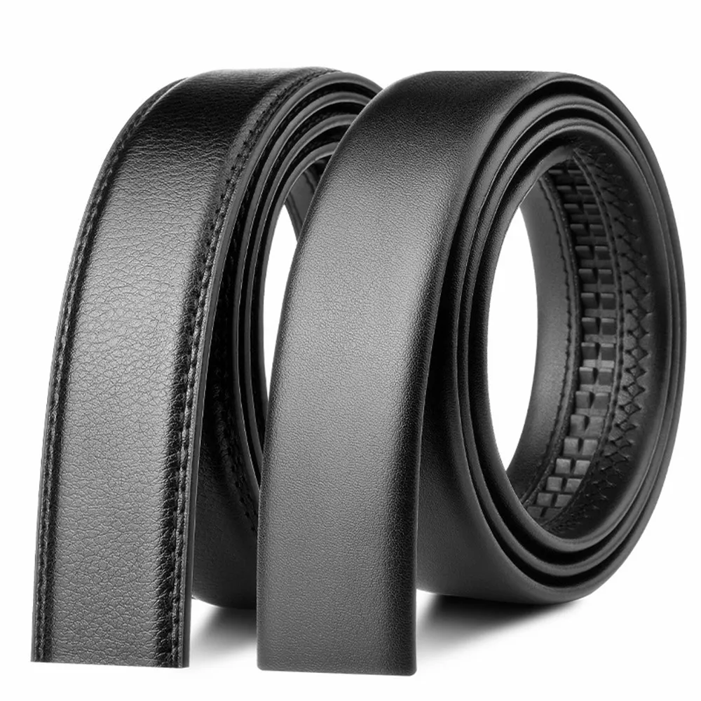Men's Automatic Belt Replacement Strap Genuine Leather Belt 3.5cm Width for 3.4cm-3.5cm Automatic Buckle Adjustable Ratchet Belt