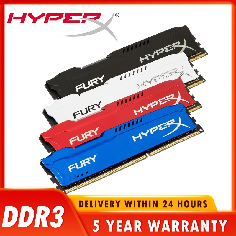 HyperX FURY DDR3 8GB 1600MHz 1866MHz 240-Pin 1.5V DRAM DIMM PC3-14900 PC3-12800 Suitable for desktop computers