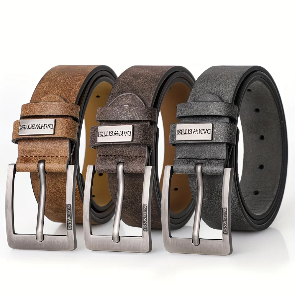 New Men's High-Quality PU Leather Belt Metal Pin Buckle Belt Leisure Business Waistband Fashionable Male Accessory Designer Belt