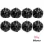 8Pcs Black
