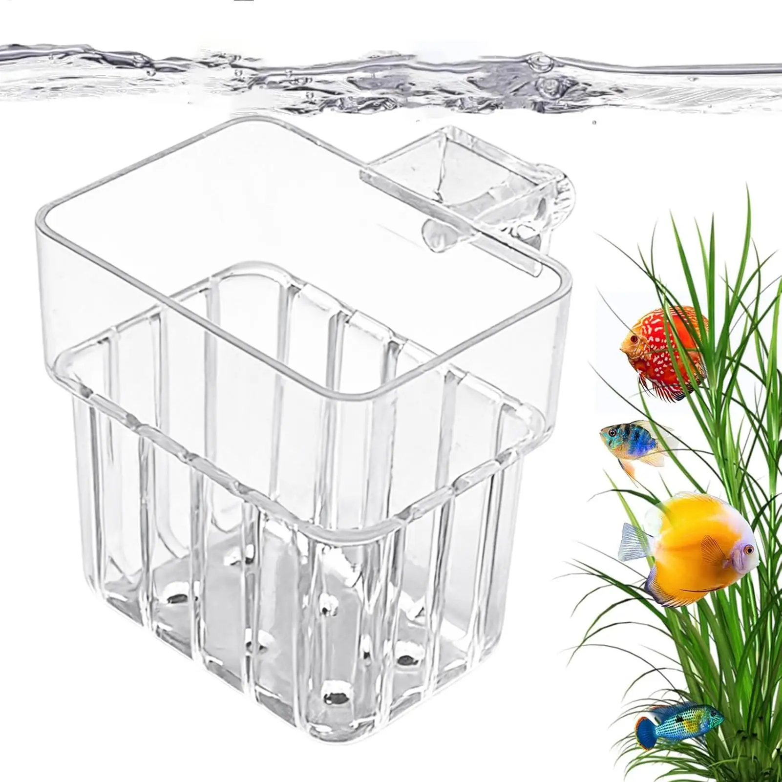 Transparent Hangable Aquarium Plant Holder Pot for Fish Tank Hydroponic System Indoor Workplace Decor Cultivation Decorations