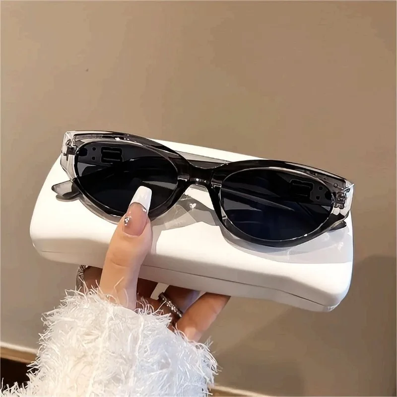 New Fashion Cat Eye Sunglasses Vintage Luxury Brand Designer Black Irregular Oval Ladies Sun Glasses Eyewear UV400 Gafas De Sol