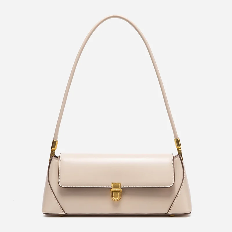 Genuine Leather Women's Underarm Bag Second layer cowhide Luxury Shoulder Bag Versatile Elegant handbag for women baguette bag