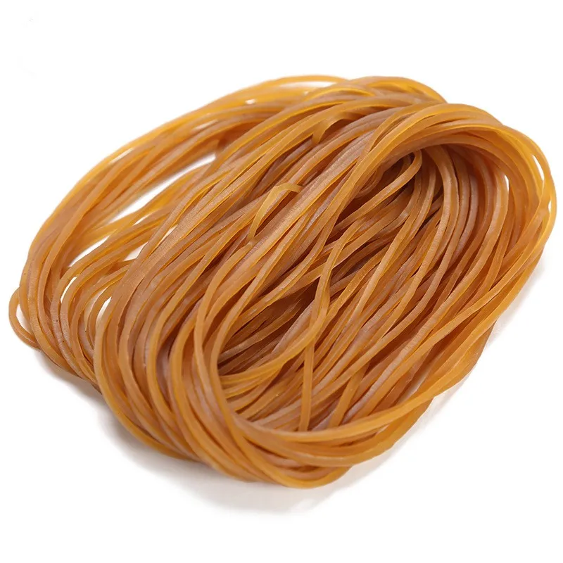 100/200Pcs Office Daily Use Rubber Band 70*1.4mm Yellow Elastic Bands High Elasticity Packaging Supplies