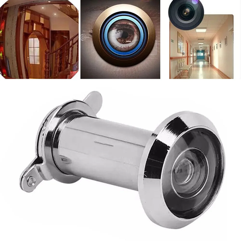Wide Angle Door Peephole Viewer, 200 Degree Viewing Angle, Adjustable Threaded Tube, Convenient Installation