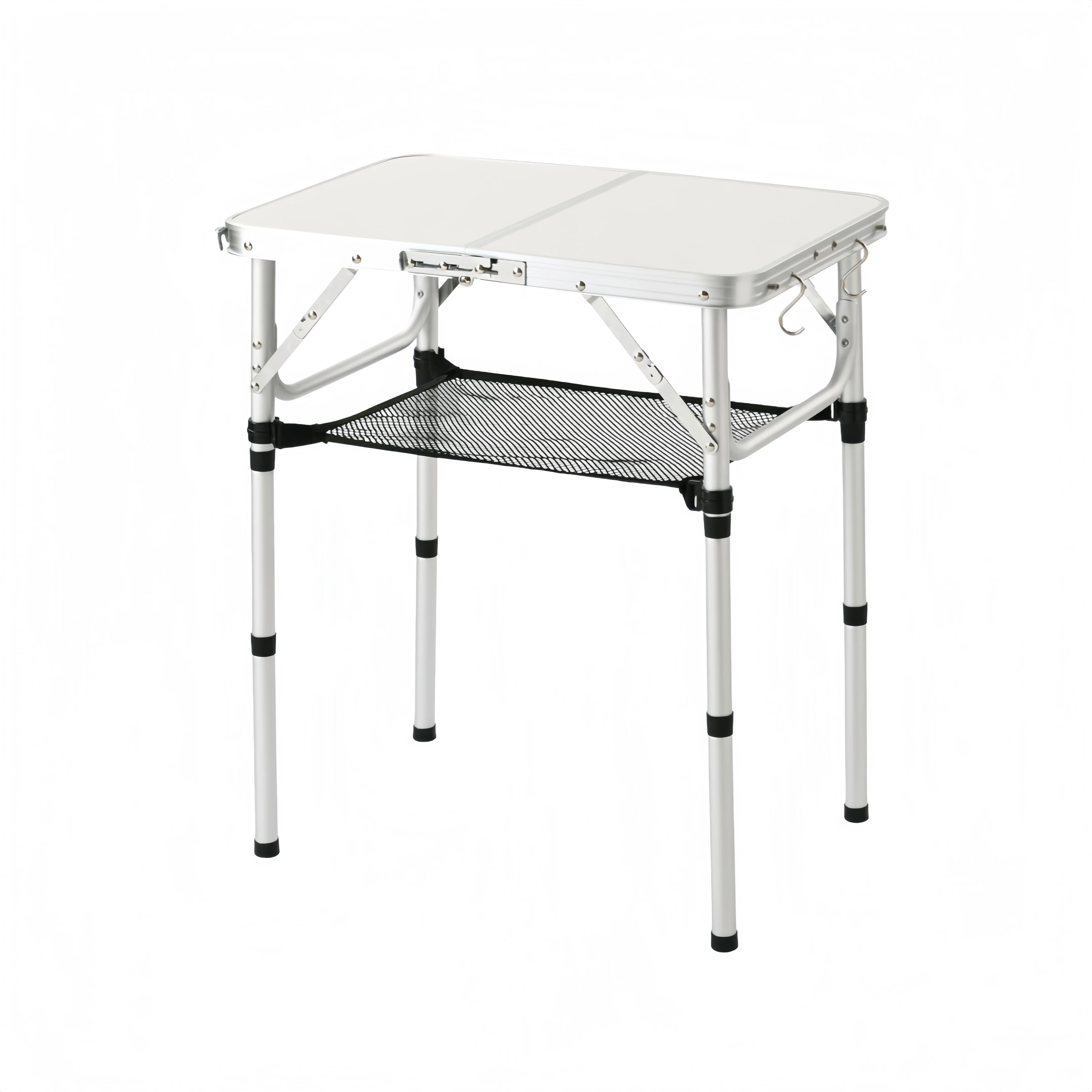 Folding Aluminum Camping Table Adjustable Height Indoor Outdoor Lightweight Portable Dining Table For Picnic Beach BBQ Cooking