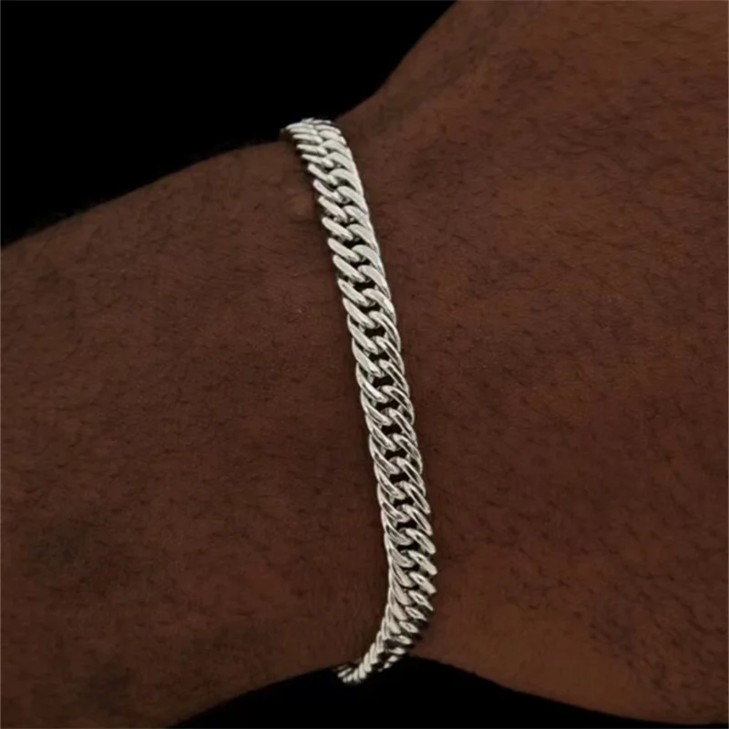 Simple Stainless Steel Silver Color NK Chain Bracelet For Men Hip Hop Jewelry Trendy Party Accessories Women Bracelet