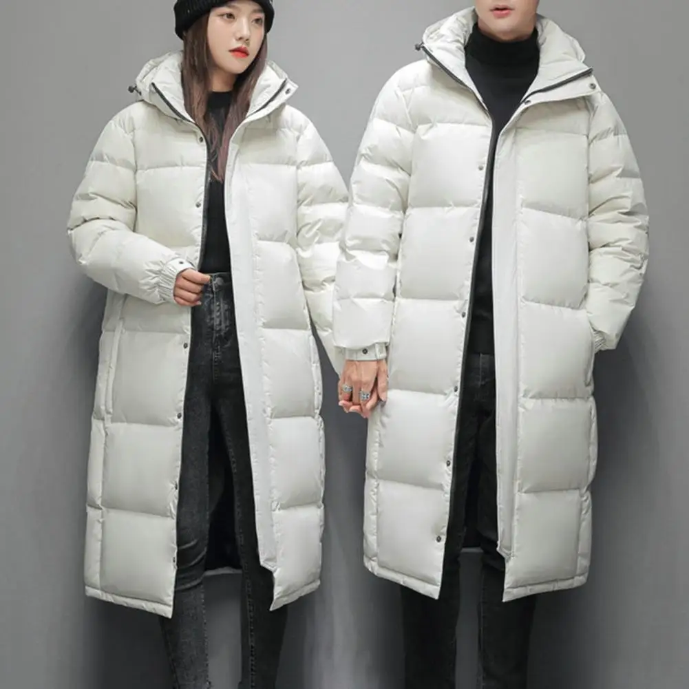 Couple Down Coat Warm Fluff Parka For Women Men Winter Coat Loose Parkas Women Fashion Solid Covered Coats Long Cotton Jackets