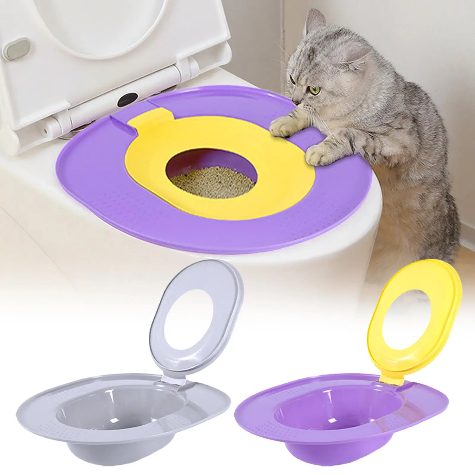 Cat Toilet Training Kit Reusable rinal Seat Potty Litter Box Trainer Pet Potty Training Seat Pet Cleaning Supplies