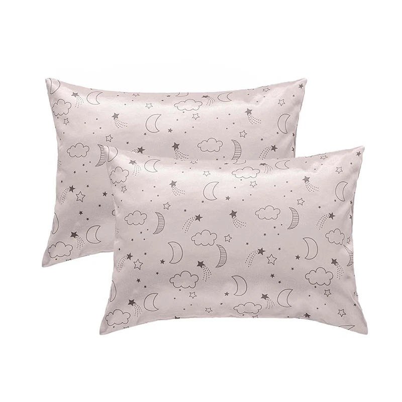 1PC Toddler Pillow Cases Baby Silk Satin Pillowcases Envelope Pillow Cover Kids Soft Travel Pillow Cases for Boys Girls