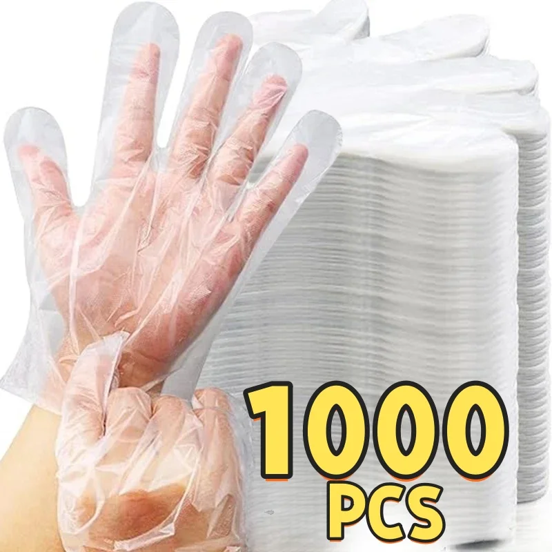 Kitchen Glove Disposable Gloves Food Grade Plastic Transparent Gloves for Restaurant Fried Chicken Pizza Gloves Kitchen Tablewar