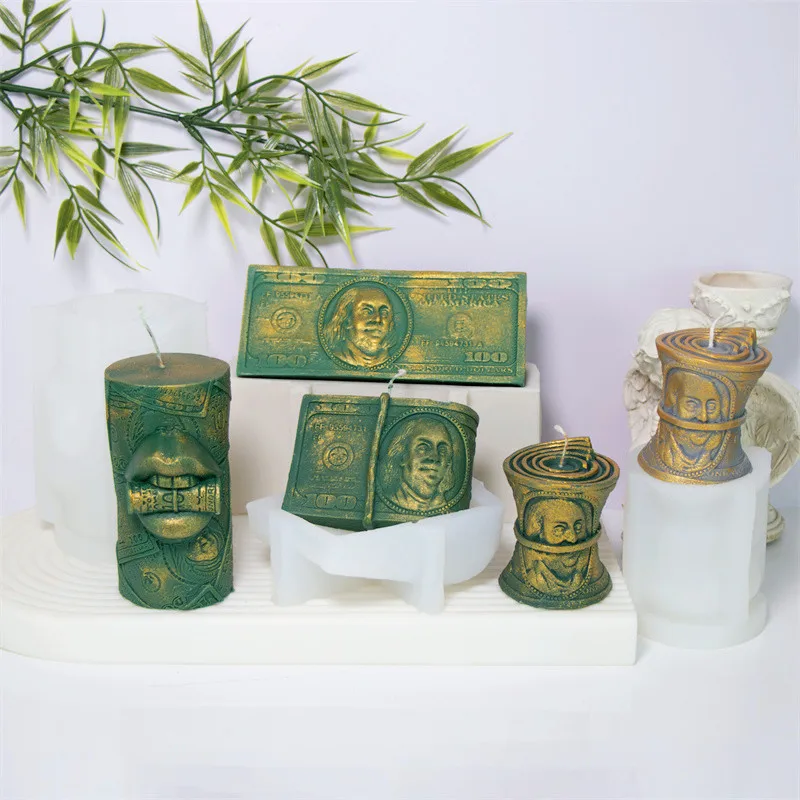 Dollar Candle Silicone Mold DIY Plaster Ornament Soy Wax Making Supplies Money 100 Dollars Soap Candle Making Supplies