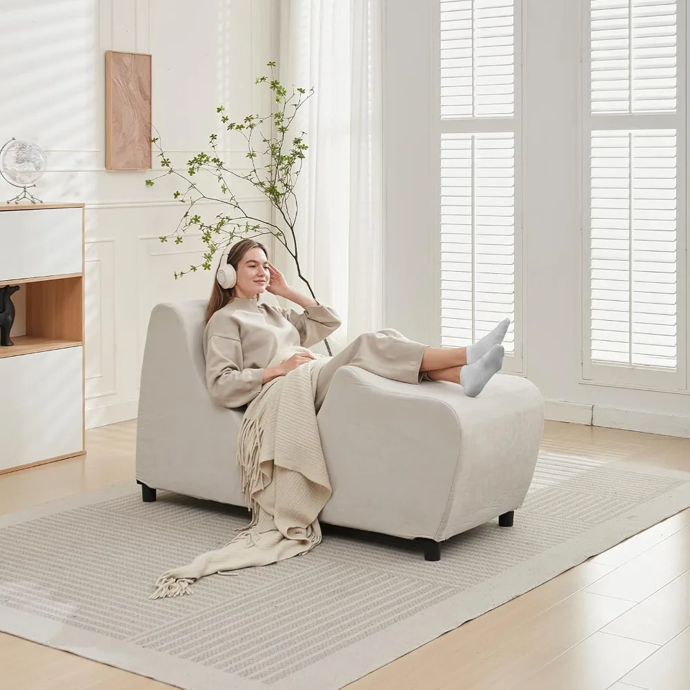 Chaise Lounge Chair Indoor, Ergonomic Chaise Lounge with Pillow, Zero Gravity Recliner for Relaxing and Working