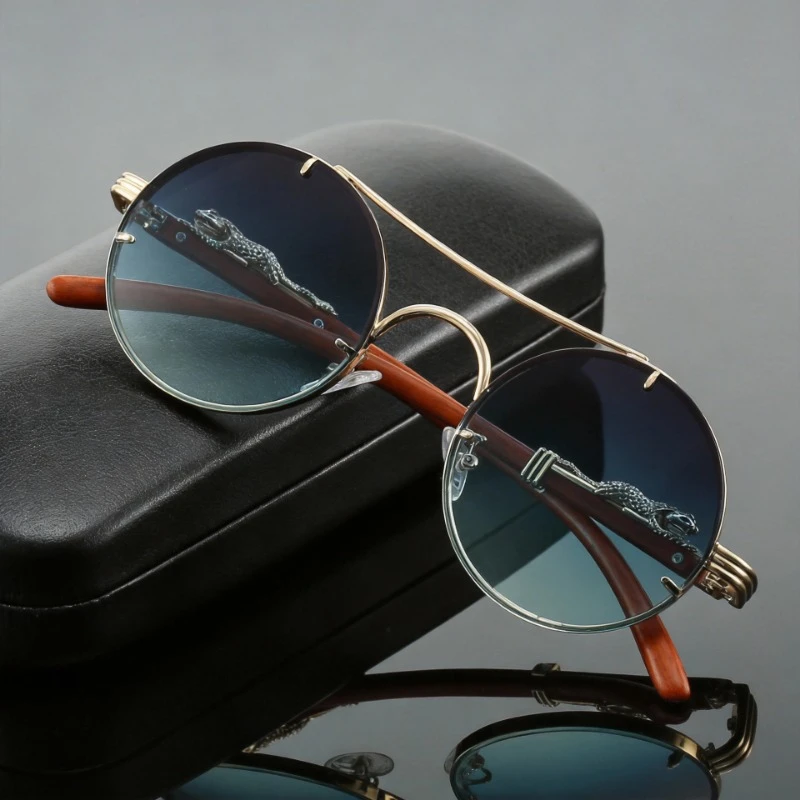 Vintage Round Sunglasses Men Fashion Double Bridge Multicolor Shades Women Retro Trendy Brand Luxury Design Sun Glasses