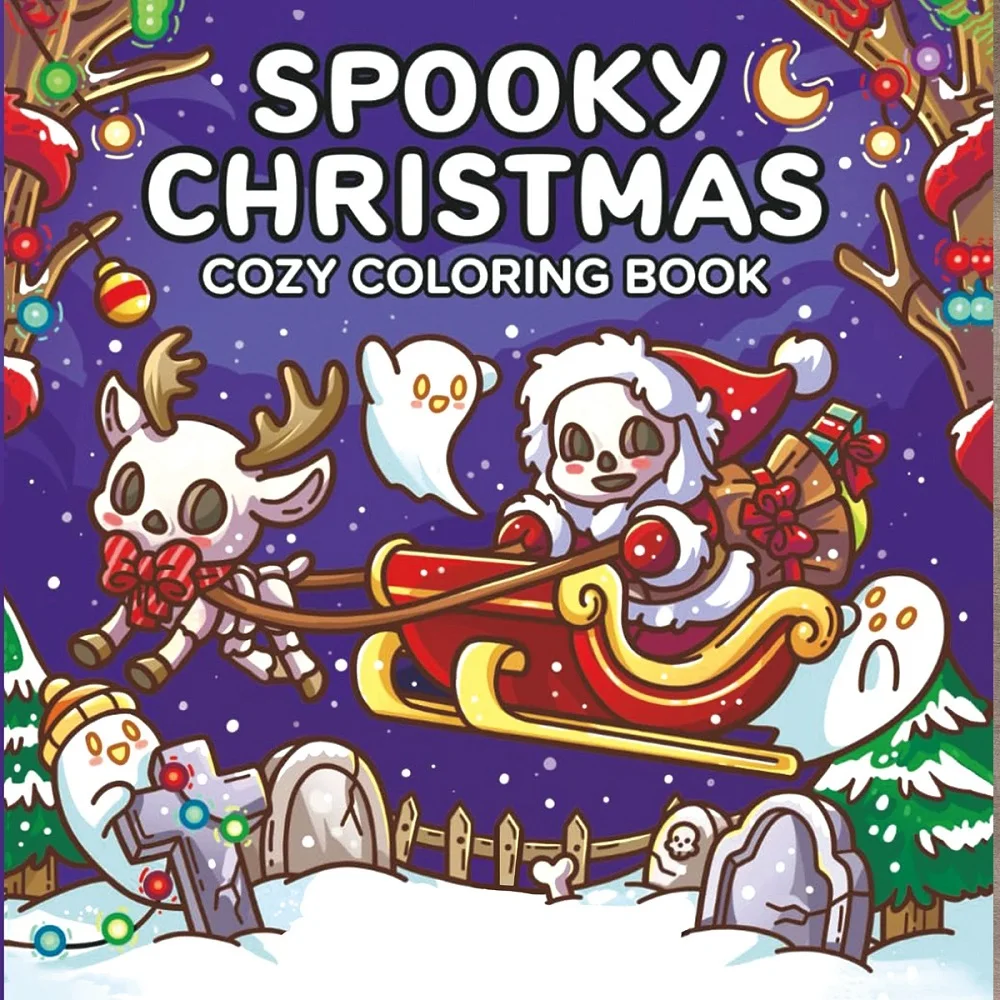 Spooky Christmas Cozy Coloring Book for Adults Cute Drawing Book Perfect Gift for Christmas Party and Birthday