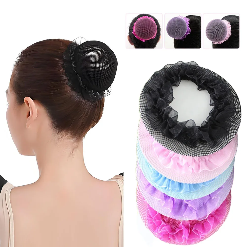 Ballet Dancer Hair Net Accessories Dance Hair Net Ballet Bun Hair Net for Performances Stretchy Comfortable Multi-Color