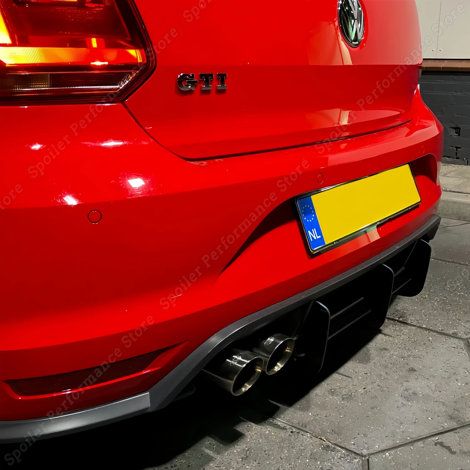 3 Fins Rear Bumper Diffuser For VW Polo MK5 GTI 6R 6C 2/4 Door 2010-2015 2016-2018 Tuning Rear Spoiler Splitter Trim BodyKits