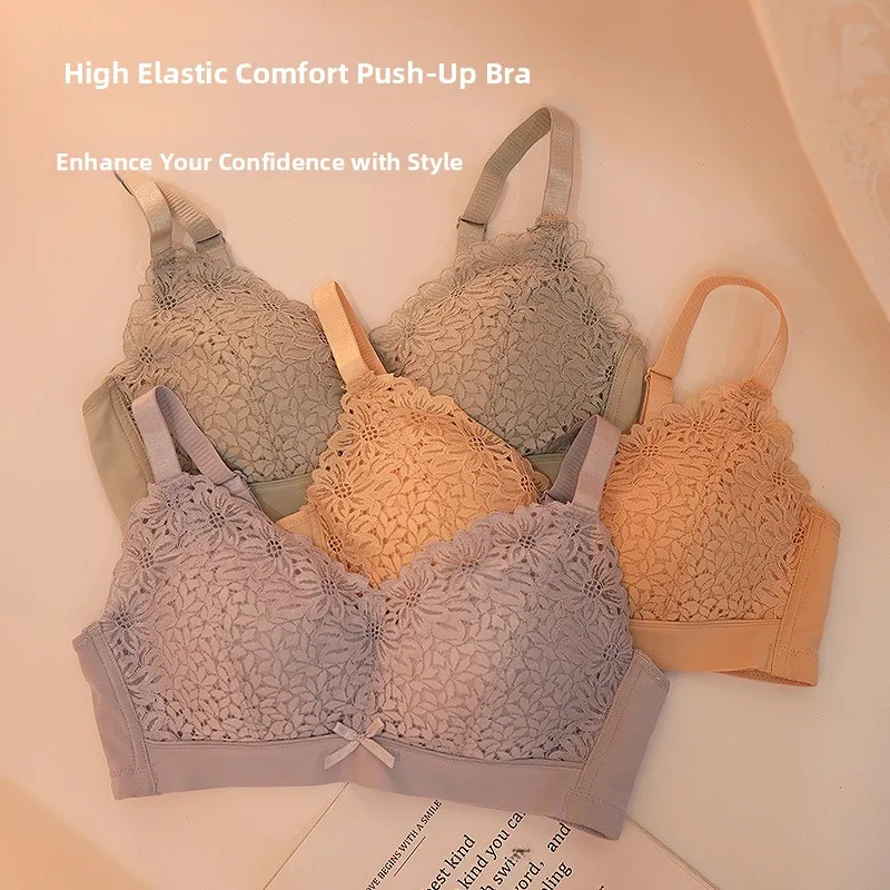 Large Size Lace Bra Wireless V-Neck Push up Underwear Fashionable plus Size Intimate Apparel Love Yang New Arrival