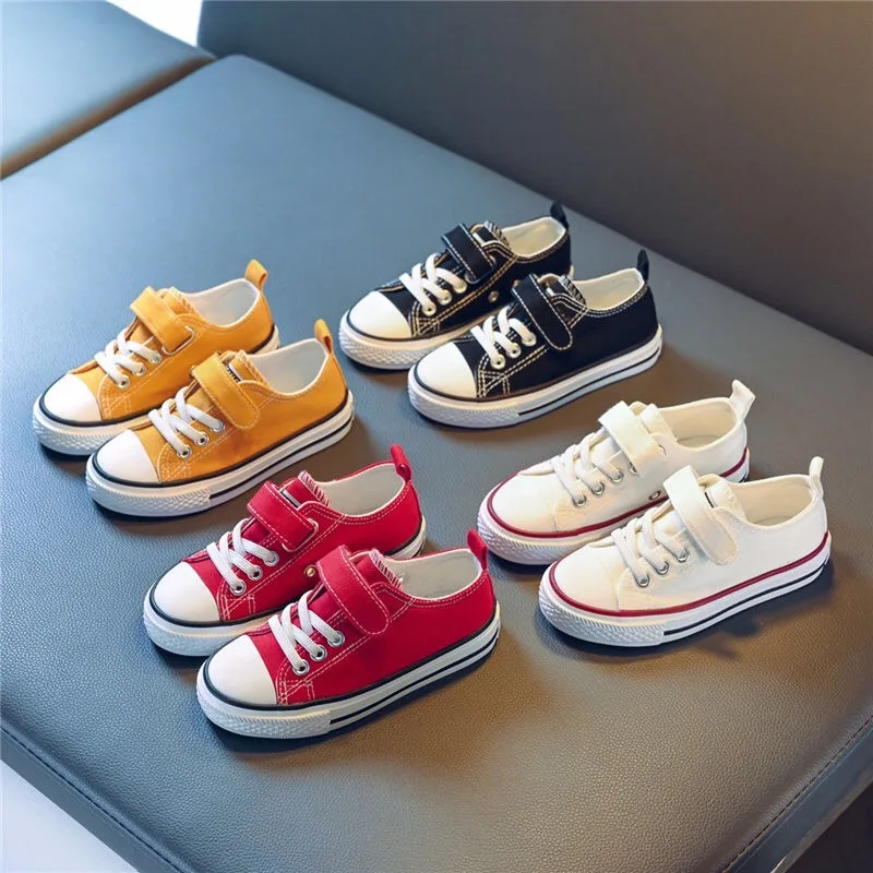 Children's Low-top Canva Shoes 2026 Spring New Style White Candy Color Men's Women's Children's Parent-child Board Shoes
