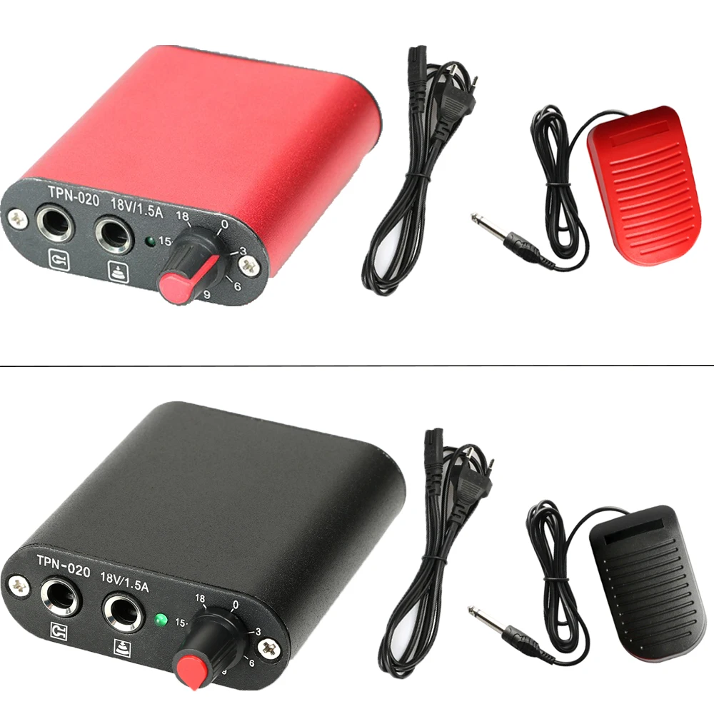 Mini Tattoo Power Supply With Tattoo Machine Foot Pedal Switch LED Tattoo Source Controller With Plug Accessories For Body Art