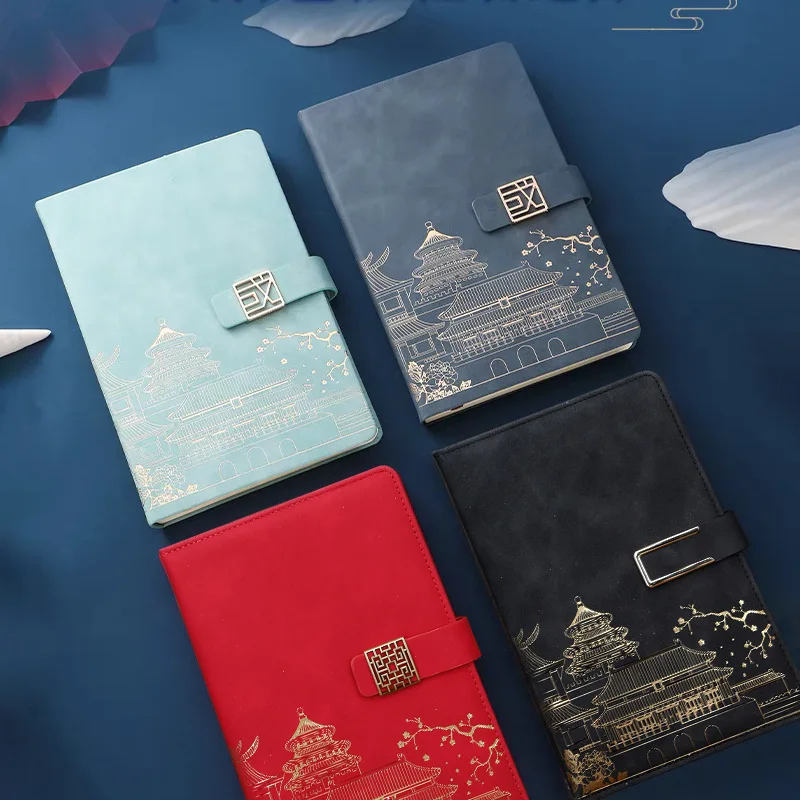 Guochao Notebook Gift Box Set Forbidden City Merchandise Chinese Style Business Office Meeting Record Book Mini Notebook Agenda