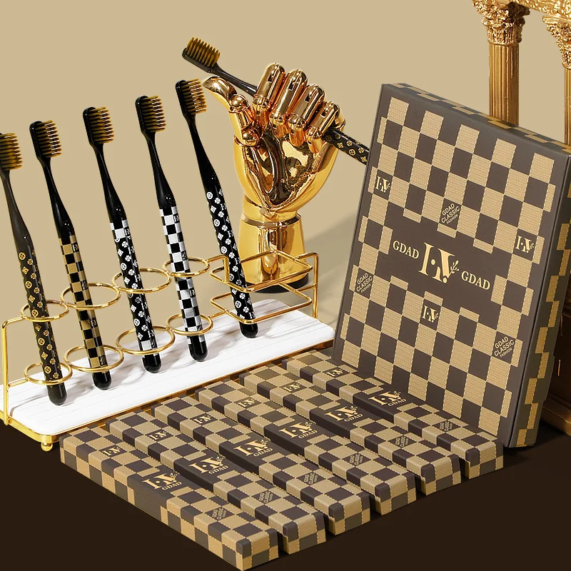 6/box fashionable light luxury high-grade oral care soft hair cleaning household teeth cleaning tools toothbrush set suitable fo