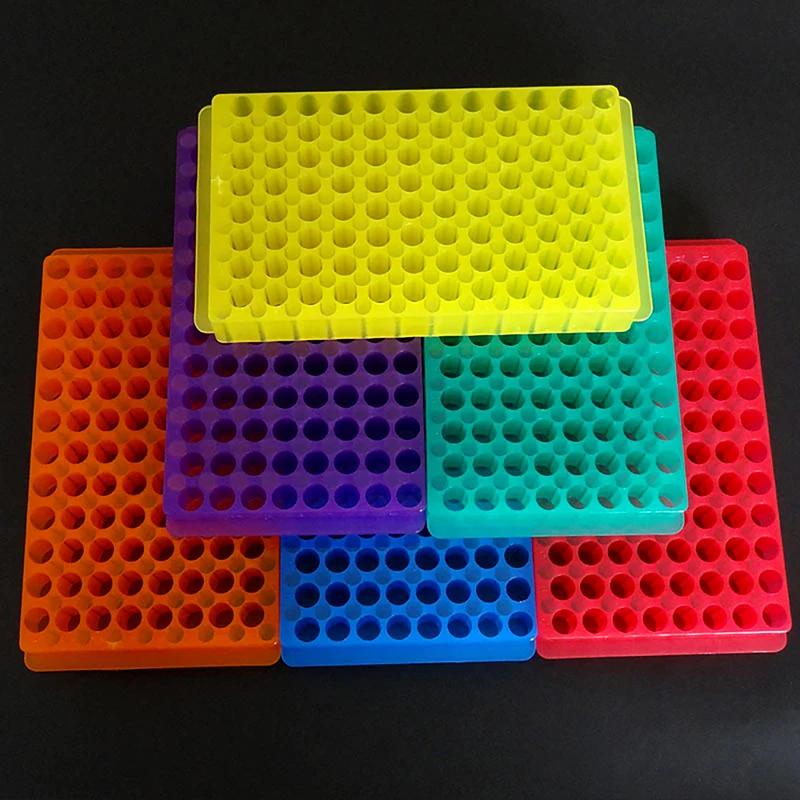 96 Hole Plastic Centrifugal Test Tube Rack 2 Side 0.5ml/1.5ml/2ml Centrifuge Vial Tube Bracket Laboratory Supplies PCR Tube Rack