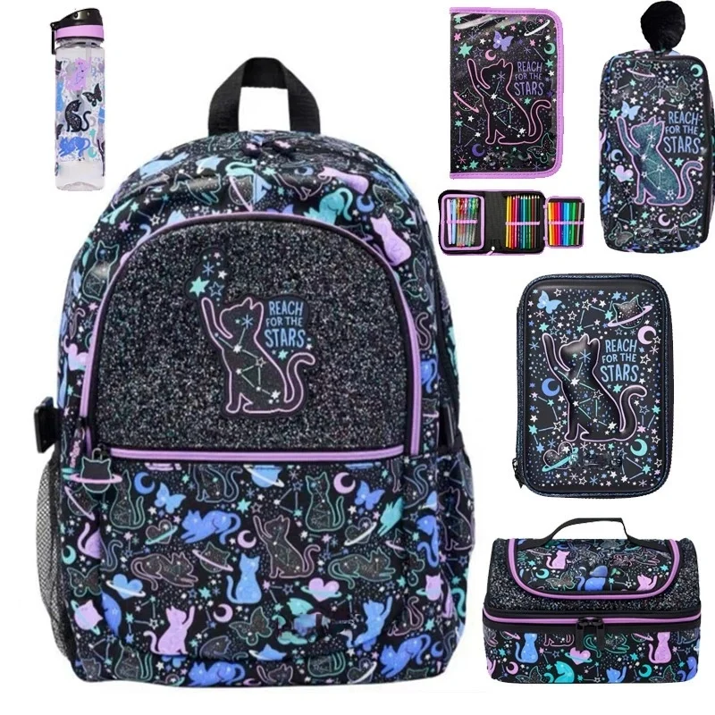 Schoolbag Primary and middle school students big eye cat gradual change cat schoolbag girl backpack trolley schoolbag backpack
