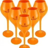 6pcs pack Champagne Flute Acrylic Yellow Trendy Champagne Flutes Polycarbonate Acrylic Poolside Glasses Goblets