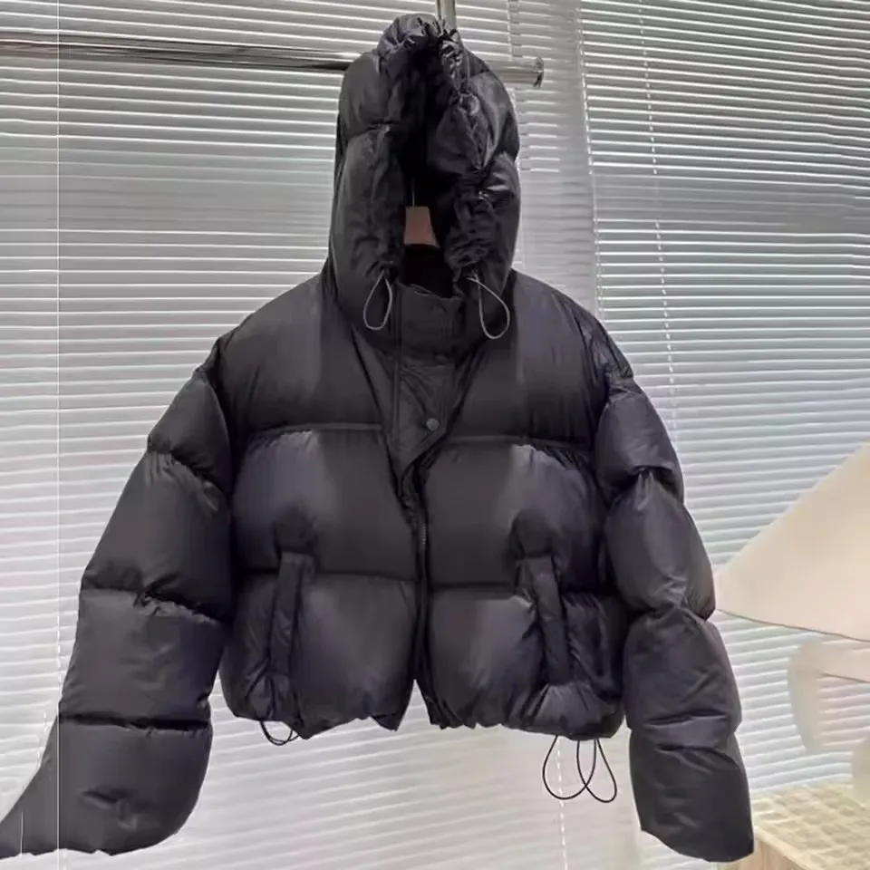 Autumn Winter Casual Parkas Women Fashion Down Cotton Jacket with Hood Warm Oversize Thick Solid Short Puffer Outwear Female