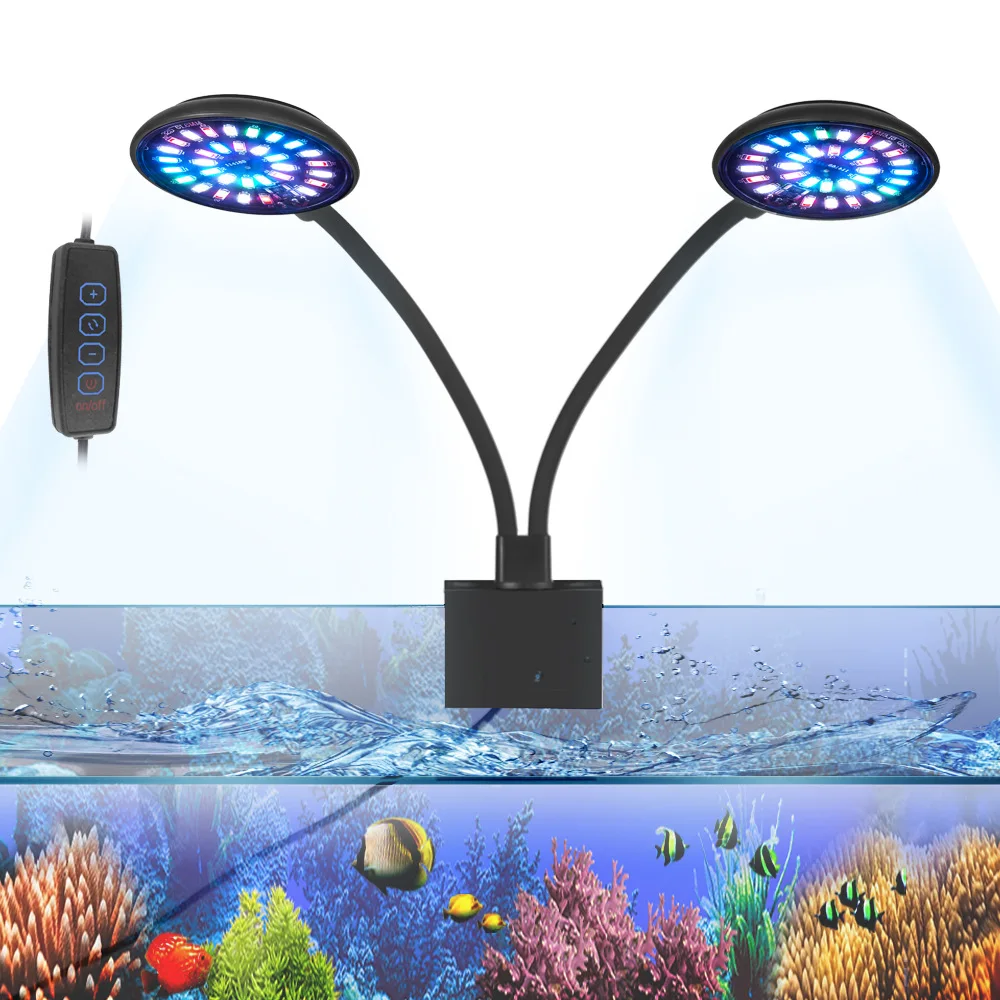 4W7W USB Fish Tank Clip Lamp Decorate Led Full Spectrum Control Lamp Algae Lamp Ornamental Small Tank Lighting
