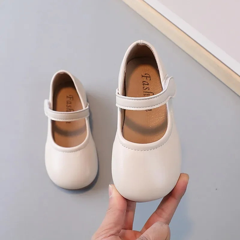 Girls Black Dress Shoes Kids Mary Janes for Wedding Party Flats Children Back To School Beige Black Brown Spring Autumn Simple